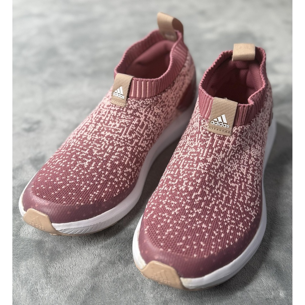 Adidas Cloudfoam Slip-On Shoes Mens Size 6 Maroon Knit Laceless Athletic B96343‎